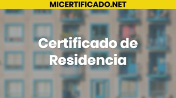 Certificado de Residencia			 			