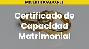 Certificado de Capacidad Matrimonial